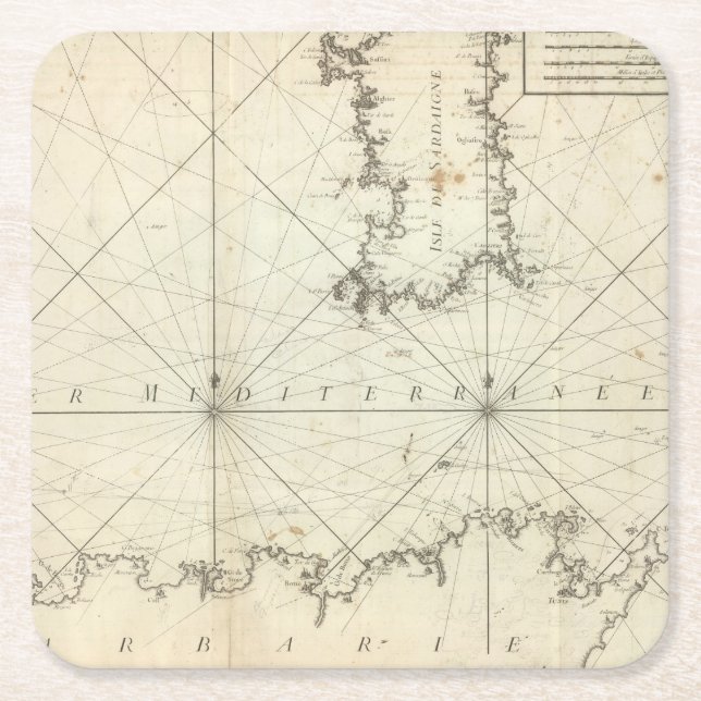 Mediterranean Sea 2 Square Paper Coaster (Front)