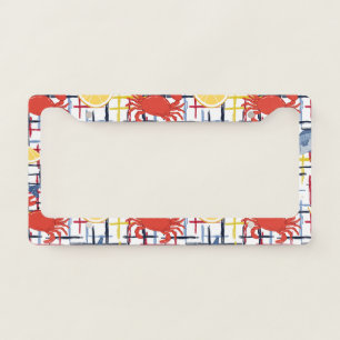 Mediterranean Seafood Market Pattern (1) License Plate Frame