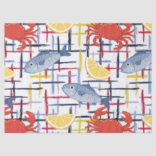 Mediterranean Seafood Market Pattern (1) Tissue Paper