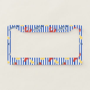 Mediterranean Seafood Market Pattern (2) License Plate Frame
