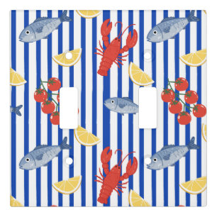 Mediterranean Seafood Market Pattern (2) Light Switch Cover
