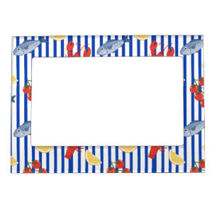 Mediterranean Seafood Market Pattern (2) Magnetic Frame