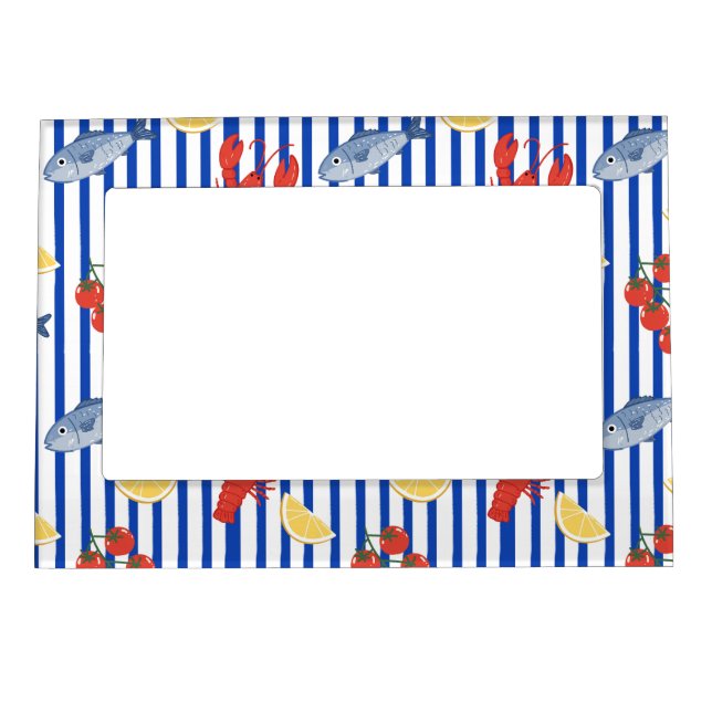 Mediterranean Seafood Market Pattern (2) Magnetic Frame (Front)