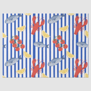 Mediterranean Seafood Market Pattern (2) Tissue Paper