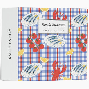 Mediterranean Seafood Market Pattern (3) 3 Ring Binder