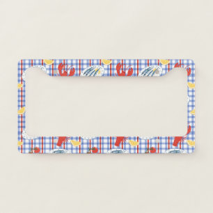 Mediterranean Seafood Market Pattern (3) License Plate Frame