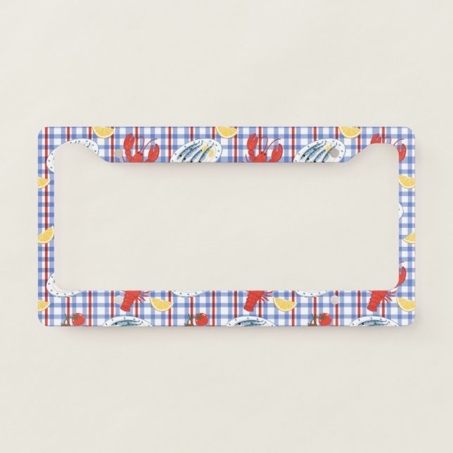 Mediterranean Seafood Market Pattern (3) License Plate Frame (Front)
