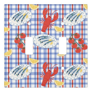 Mediterranean Seafood Market Pattern (3) Light Switch Cover