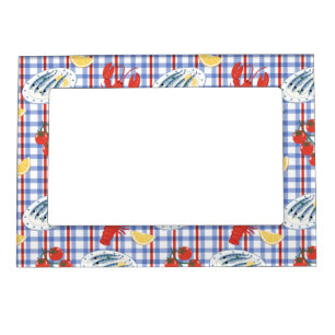 Mediterranean Seafood Market Pattern (3) Magnetic Frame