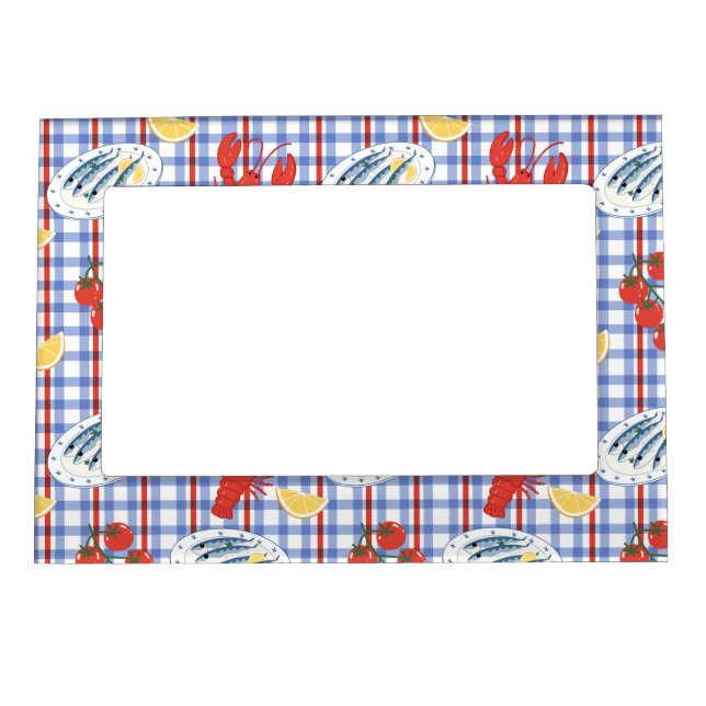 Mediterranean Seafood Market Pattern (3) Magnetic Frame (Front)