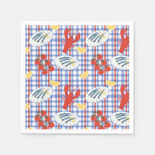 Mediterranean Seafood Market Pattern (3) Napkins