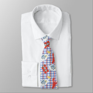 Mediterranean Seafood Market Pattern (3) Neck Tie