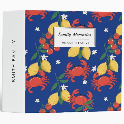 Mediterranean Seafood Market Pattern (4) 3 Ring Binder