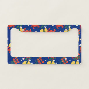 Mediterranean Seafood Market Pattern (4) License Plate Frame