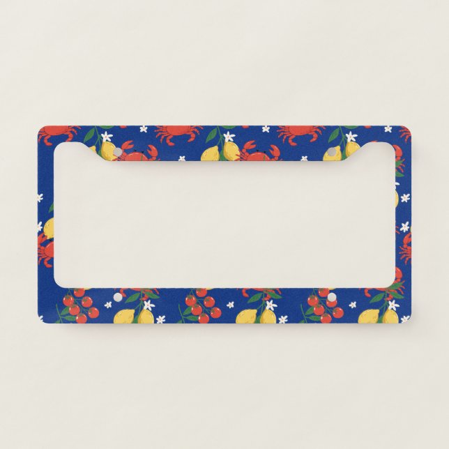 Mediterranean Seafood Market Pattern (4) License Plate Frame (Front)
