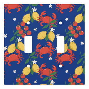 Mediterranean Seafood Market Pattern (4) Light Switch Cover