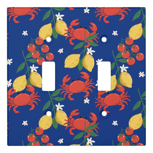 Mediterranean Seafood Market Pattern (4) Light Switch Cover (Front)