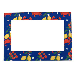 Mediterranean Seafood Market Pattern (4) Magnetic Frame
