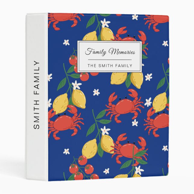 Mediterranean Seafood Market Pattern (4) Mini Binder (Front/Spine)