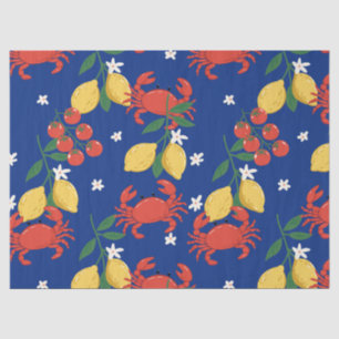 Mediterranean Seafood Market Pattern (4) Tissue Paper