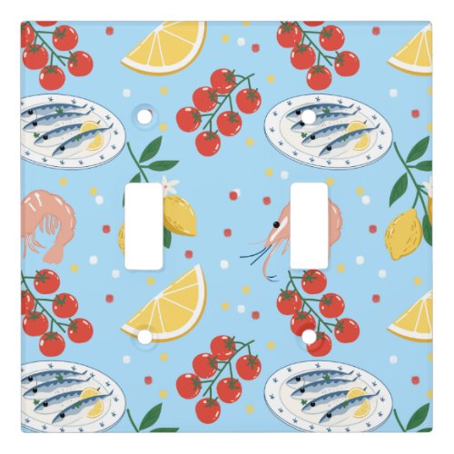Mediterranean Seafood Market Pattern (5) Light Switch Cover