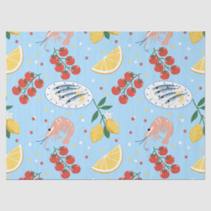 Mediterranean Seafood Market Pattern (5) Tissue Paper