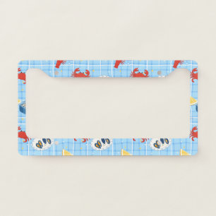 Mediterranean Seafood Market Pattern (6) License Plate Frame