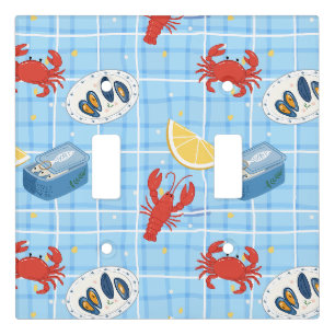 Mediterranean Seafood Market Pattern (6) Light Switch Cover