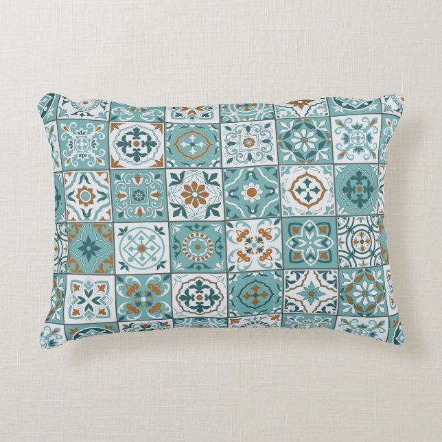 Mediterranean seamless pattern from Moroccan tiles Accent Pillow (Front)
