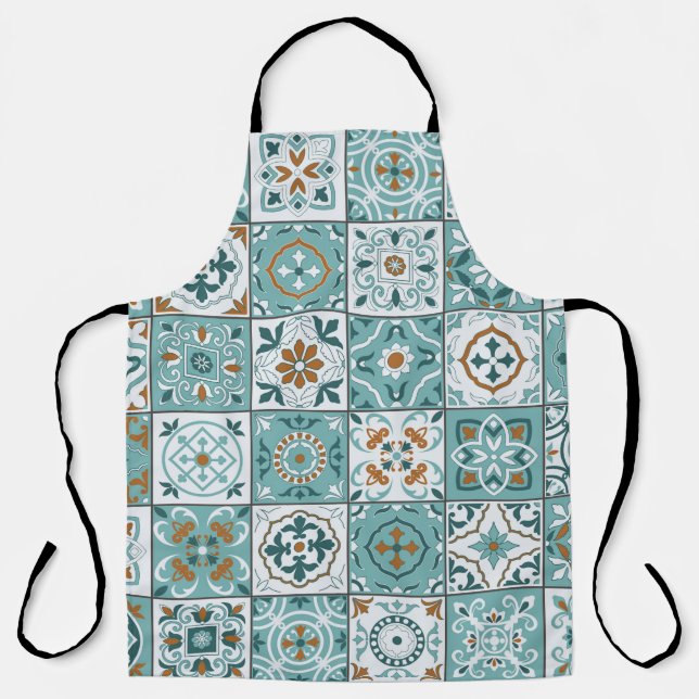 Mediterranean seamless pattern from Moroccan tiles Apron (Front)