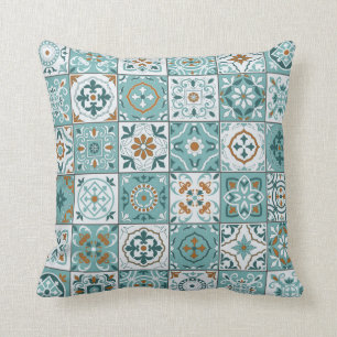 Mediterranean seamless pattern from Moroccan tiles Throw Pillow