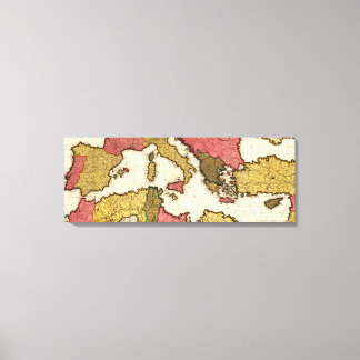 Mediterranean SeaPanoramic Map Canvas Print