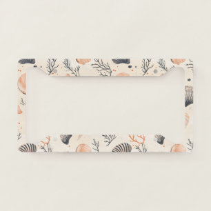 Mediterranean Seashell Starfish Coral Sand License Plate Frame