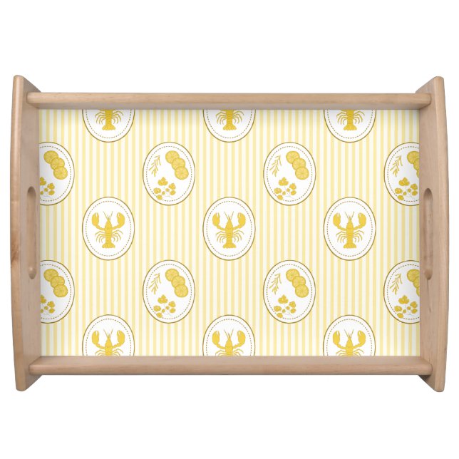 Mediterranean Seaside Lobster Amalfi Limoncello Serving Tray (Front)