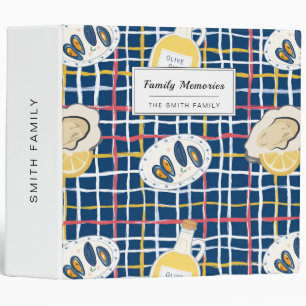 Mediterranean Shellfish and Olive Oil Pattern 3 Ring Binder