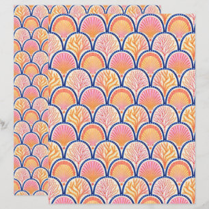 Mediterranean Shells and Seagrass Scrapbook Paper