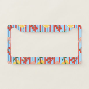 Mediterranean Shrimp and Citrus Pattern License Plate Frame