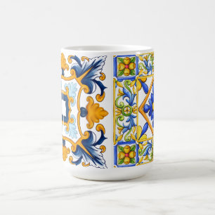 Mediterranean,Sicilian tiles,lemons Coffee Mug
