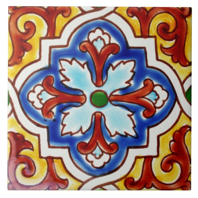 Mediterranean Spanish Ceramic Photo Tile (Front)