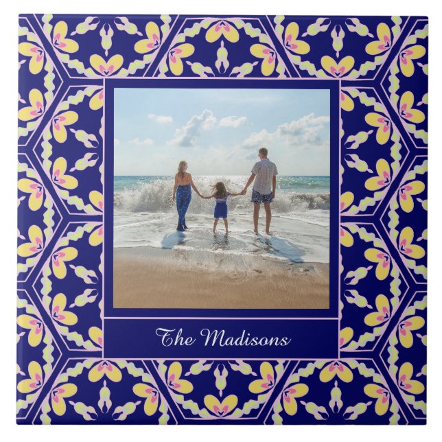 Mediterranean Spanish Pattern | Custom Photo Ceramic Tile (Front)