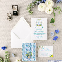 Mediterranean Style Blue Tile Detail Enclosure