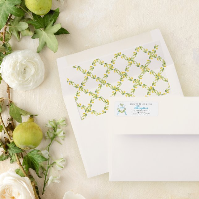 Mediterranean Style Crest Wedding Invitation Label (Creator Uploaded)