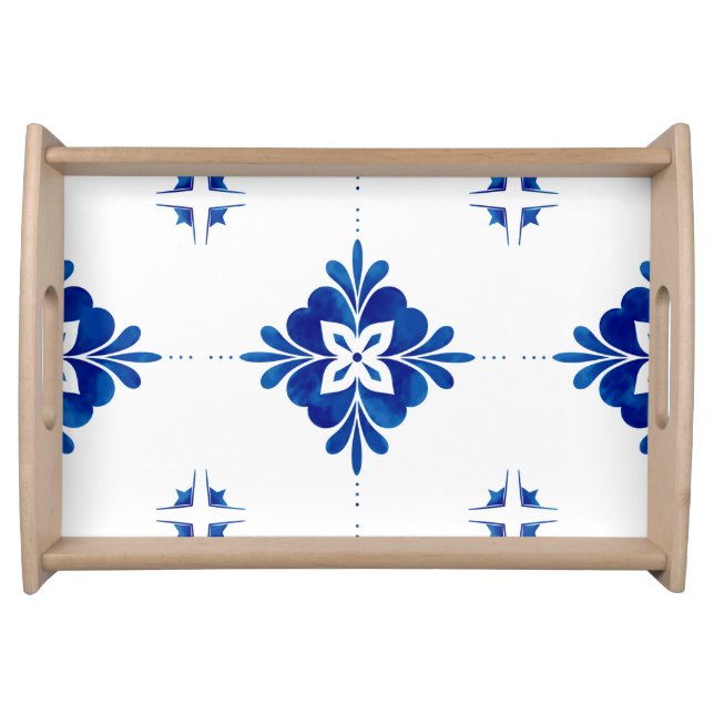 Mediterranean Style Floral  Serving Tray (Front)
