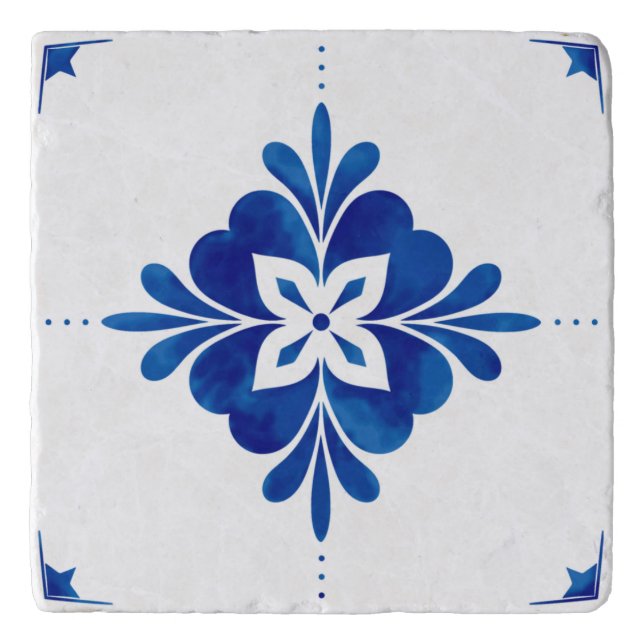 Mediterranean Style Floral  Trivet (Front)