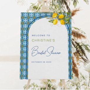 Mediterranean Style Lemon Bridal Shower  Foam Board