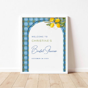 Mediterranean Style Lemon Bridal Shower  Poster