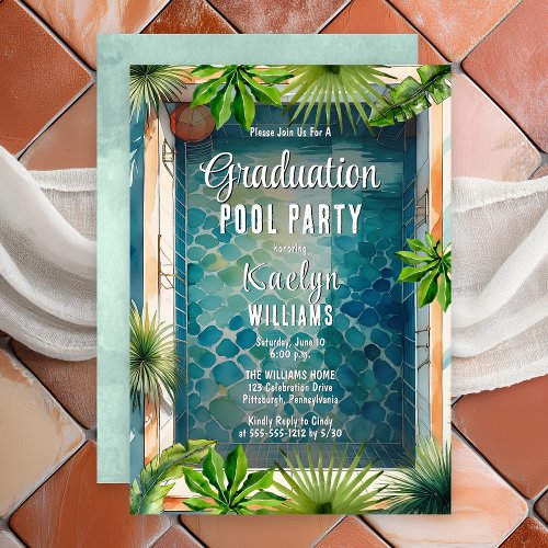 Mediterranean Style Summer Graduation Pool Party