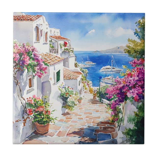 Mediterranean Summer Ceramic Tile (Front)