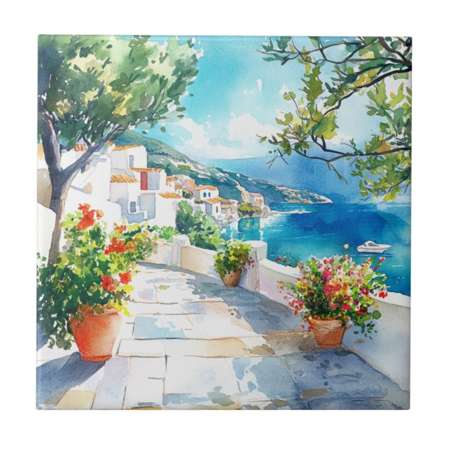 Mediterranean Summer Ceramic Tile (Front)