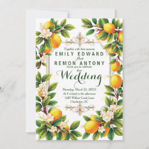 Mediterranean Summer Elegance Wedding Invitation